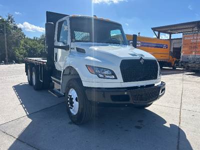 International MV607N Tandem Axle Flatbed Truck - 300HP, 6 Speed Automatic