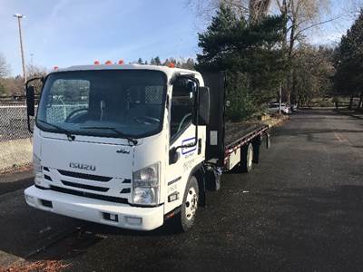 Isuzu NPR 16 ft Flatbed Truck - 215HP, 6 Speed Automatic