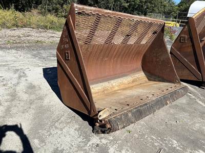 8 Foot 10 Inch Wide Trash Bucket. 3 Inch Pins. Fits CAT Loader.