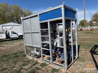 Skid-Mounted Vacuum Unit Housed In Steel Enclosure With Integrated Tank, pipIng,