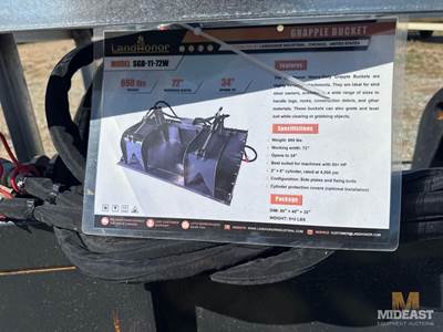 Grapple Bucket. 72 In Width, Opens 34 In.