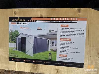 Metal Garage Shed. Size - 139 In x 236 In x 91 In.