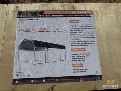 Metal Carport. Size - 20 Ft x 11 Ft x 9 Ft.