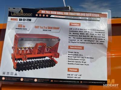 No Till Seed Drill. 65 In Working Width.