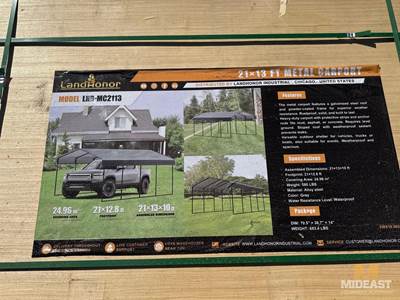 Metal Carport. Size - 21 Ft X 13 Ft.