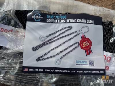 (4) - 5/16th 7 Ft Double Leg Lifting Chains.