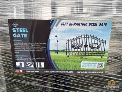 14 Ft Bi-Parting Steel Gate. 168 In Wide.