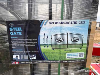 14 Ft Bi-Parting Steel Gate. 164 In Wide.