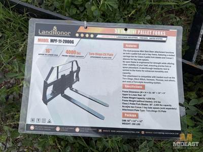 38 In Skid Steer Pallet Forks.