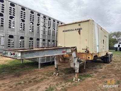 Ingersoll RAnd Industrial Air Compressor And Flat Bed Trailer.