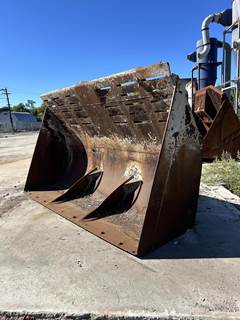 11 Foot 3 Inches Wide Trash Bucket. 3 Inch Pins. Fits Volvo Loaders. Good
