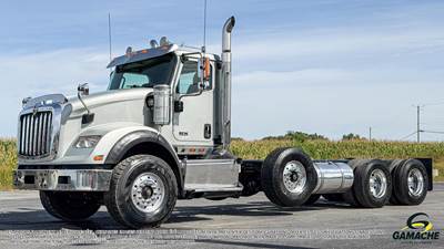 International HX Tri Axle Cab & Chassis Truck - Cummins, 500HP, 18 Speed Manual