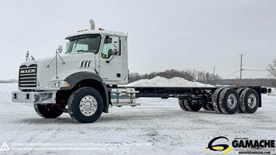 Mack Granite 64BR MHD Tandem Axle Cab & Chassis Truck - Cummins, 350HP, 6 Speed Allison Rds Automatic