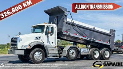 Mack Granite GU813 Tandem Axle Cab & Chassis Truck - MP7, 365HP, 6 Speed Allison Rds Automatic