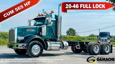 Peterbilt 367 Tandem Axle Cab & Chassis Truck - Cummins, 565HP, 18 Speed Manual