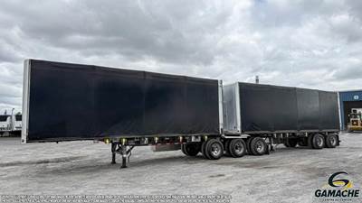 Manac Five Axle Combination Curtain Side Trailer - Hendrickson, Fixed Axle