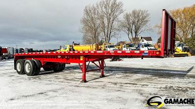 Deloupe 32ft Steel Flatbed Trailer - Air Ride, Fixed Axle