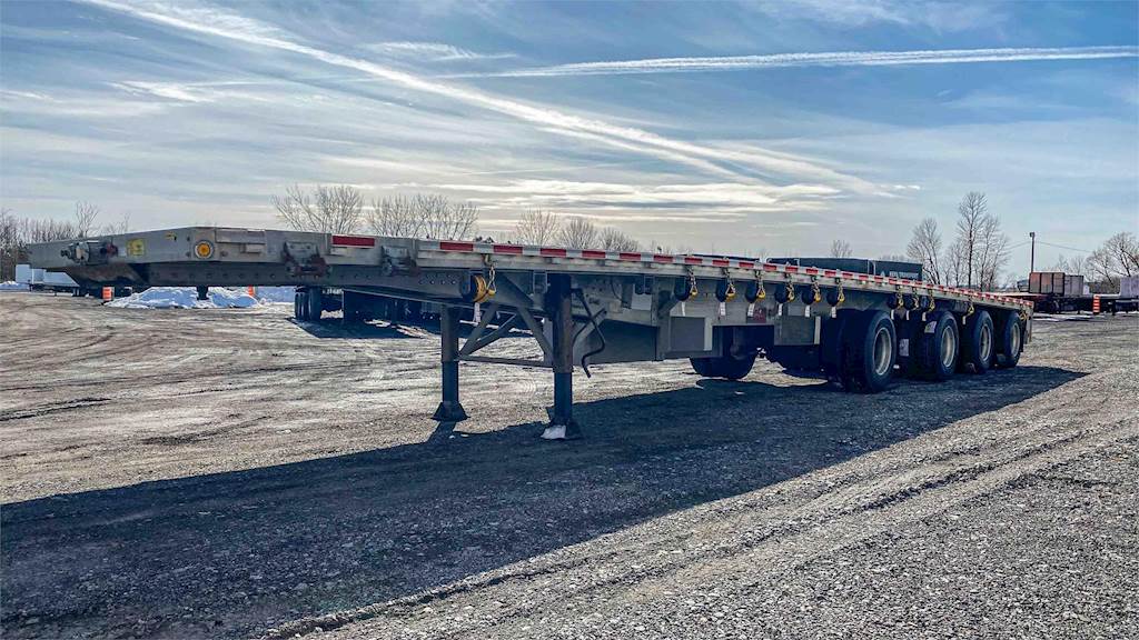 2012 Reitnouer Quad Axle Aluminum Flatbed Trailer Air Ride, Fixed