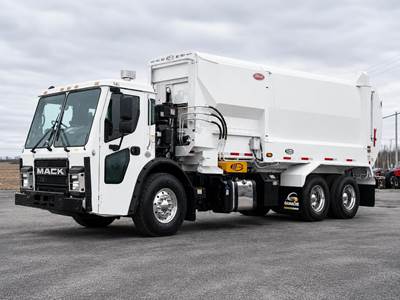 Mack LR64 Side Load Garbage Truck - MP7, 325HP, 6 Speed Allison Rds Automatic