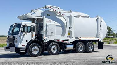 Peterbilt 520 Tandem Axle Side Load Garbage Truck - Paccar, 380HP, 6 Speed Automatic