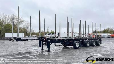 Manac 48x102 Quad Axle Steel Log Trailer - Hendrickson, Fixed Axle