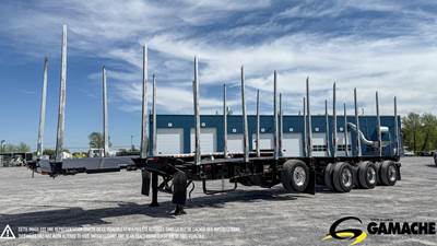 Manac 48x102 Quad Axle Steel Log Trailer - Hendrickson, Fixed Axle