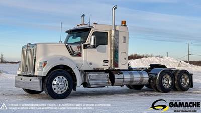 Kenworth W990 Sleeper Semi Truck - Mid Roof Sleeper, Cummins 565HP, 18 Speed Manual