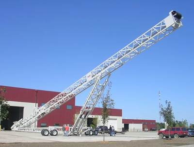 2008 Masaba 42” wide x 150’ long Pit Portable Radial Stockpiling Conveyor