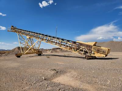 24” wide x 100’ long Fixed Height Radial Stockpiling Conveyor