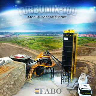 FABO Portable 100 m³/h Mobile Concrete Batching Plant