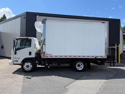 Isuzu NPR XD 14 ft Refrigerated Truck - 215HP, 6 Speed Automatic, Carrier, Liftgate