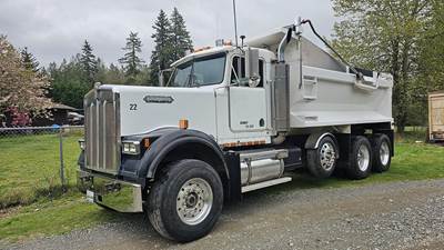 1994 Kenworth W900 4 Axle Dump Truck - N14, 13 Speed, Demo Box w/ Hi Lift Gate