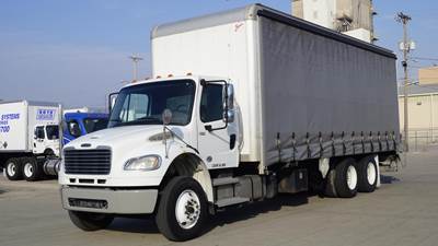 Freightliner M2 106 Tandem Axle Curtain Side Truck - Cummins, 330HP, 6+1 Speed Allison Rds Automatic