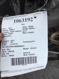 Mack Pinnacle CXU613 Cab Assembly for a Mack CXU613