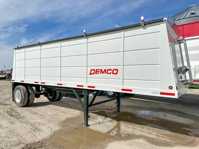 Demco 24 FT X 96 IN Single Axle Steel Hopper / Grain Trailer - Spring