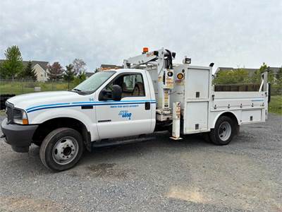 2002 Ford F-550 w/ Stellar Crane/Boom Lift & Aluminum Flatbed
