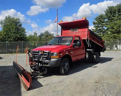 2000 Ford F-450 4x4 Dump Truck with Plow and Salt Spreader