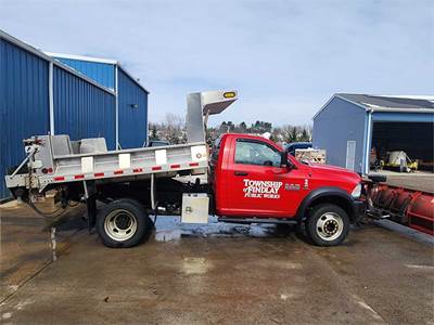 2014 Ram 5500 4x4 3 Ton Dump Truck, Plow, Salt Spreader