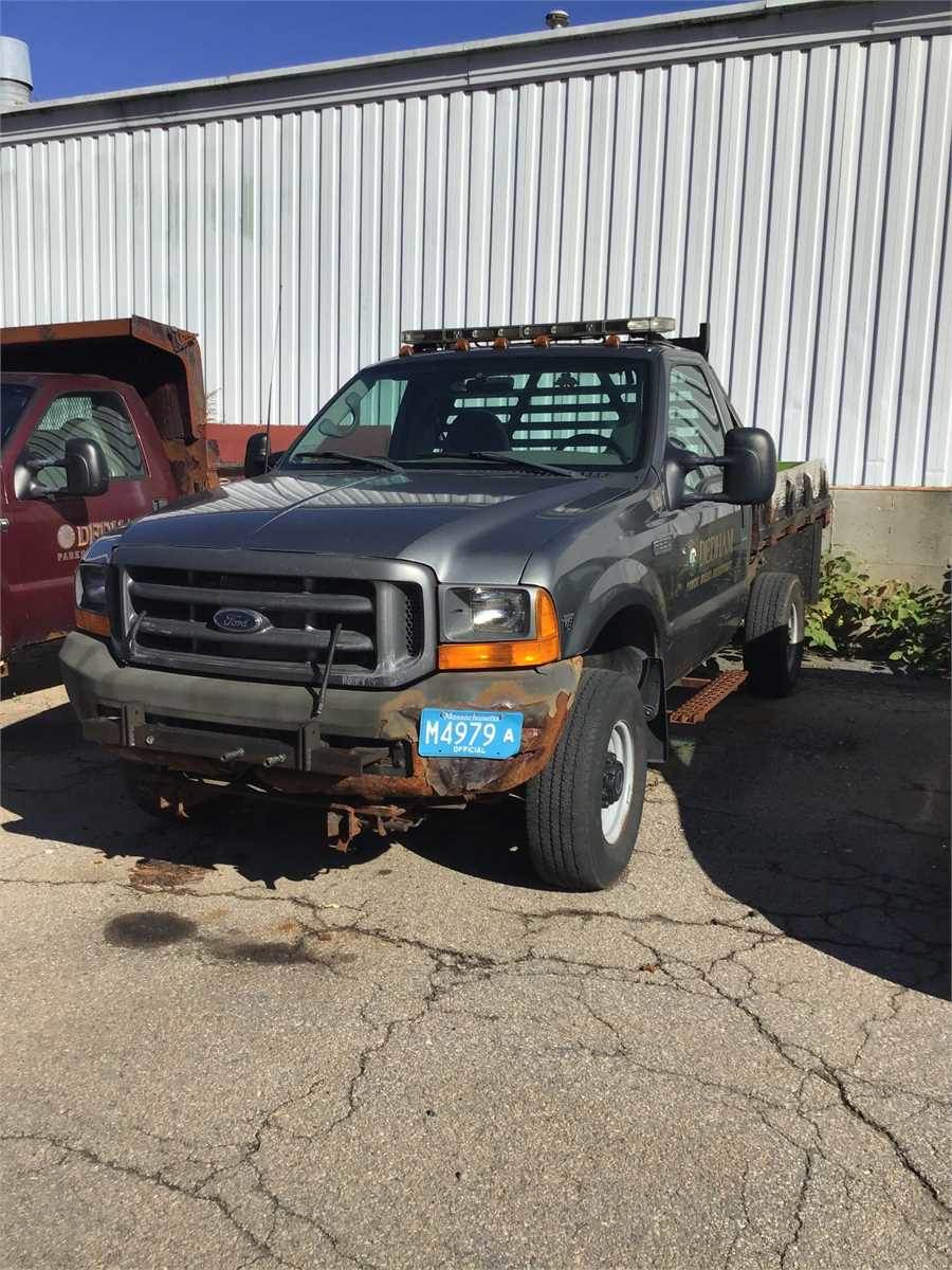 2001 Ford F350 Flatbed Dump Truck For Sale, 185,113 Miles Dedham, MA 60811736