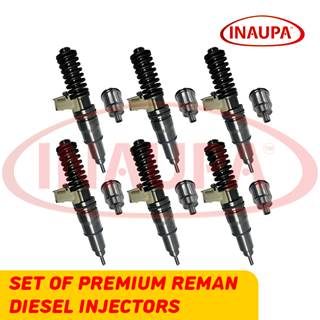 85013611 D13H EPA10/0BD13 - Set of Premium Reman Diesel Injectors  – 6 Injectors Set – $1,200.00 + $600.00 Core – Conical Injector Sleeves