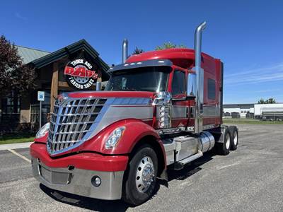 International LoneStar Sleeper Semi Truck - Mid Roof Sleeper, Cummins 500HP, 13 Speed Manual