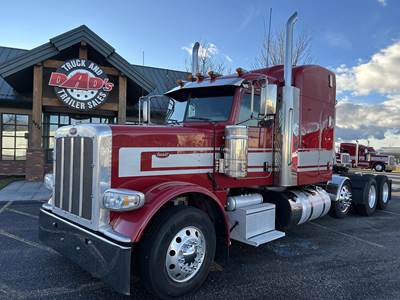 Peterbilt 389 Tri Axle Sleeper Semi Truck - Mid Roof Sleeper, Paccar 510HP, 13 Speed Manual