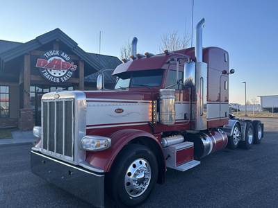 Peterbilt 389 Tri Axle Sleeper Semi Truck - 72" Mid Roof Sleeper, Cummins 565HP, 13 Speed Manual