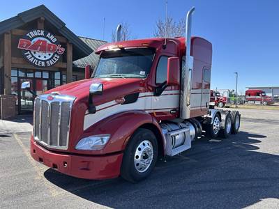 Peterbilt 579 Tri Axle Sleeper Semi Truck - 72" Mid Roof Sleeper, Paccar 510HP, 13 Speed Manual