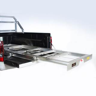 SlideMaster brand Aluminum Slide-Out Cargo Platform model AH3-92-24-FI-IMS5-SL for Pickup Truck and Service Body Bed Storage & Access 1,200# Capacity