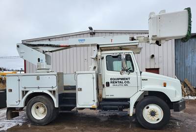 Freightliner FL70 Aerial Bucket Truck - Terex Telelect TS-362 Telescoping Insulated Lift 41 Ft Working Height - Cummins Engine; Low Miles