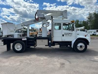 2005 Freightliner FL70 Extended Cab Bucket Truck - Terex HiRanger TL41M Aerial Lift 46 Ft Working Height with Material Handling Jib