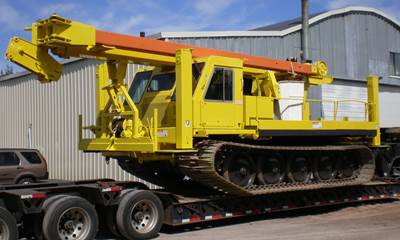 1981 Bombardier B15T-7A Crawler Carrier - Pitman HS100 Boom Crane 85 Ft with Insulated 69KV Swing Jib