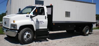Chevrolet C7500 Flatbed Truck - Steel 20 Ft Platform x 8 Ft W with Cab Guard 4 Ft H