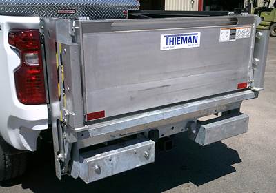 Thieman TT15 Liftgate 56" W w/Folding 2-pc Aluiinum Platform 1,500 lbs GALVANIZED FINISH fits 2021+ Chevrolet / GMC 1500 Silverado, 2500/3500 Pickup
